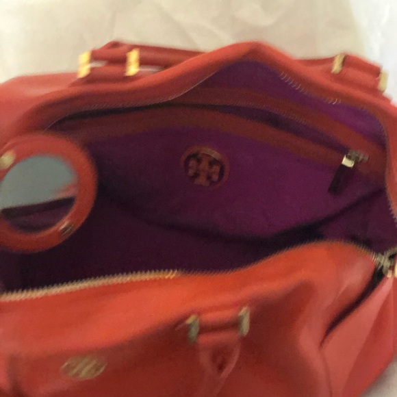 Tory Burch Robinson Dome Satchel in Orange - Picture 3 of 5